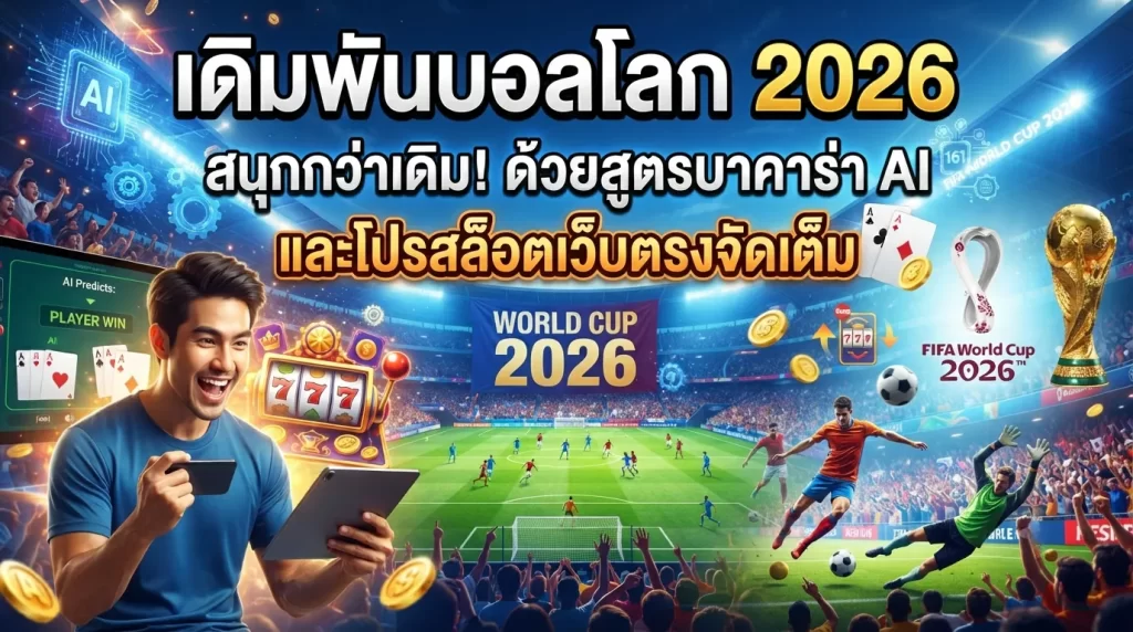 เดิมพันบอลโลก 2026 สนุกกว่าเดิม! ด้วยสูตรบาคาร่า AI และโปรสล็อตเว็บตรงจัดเต็ม