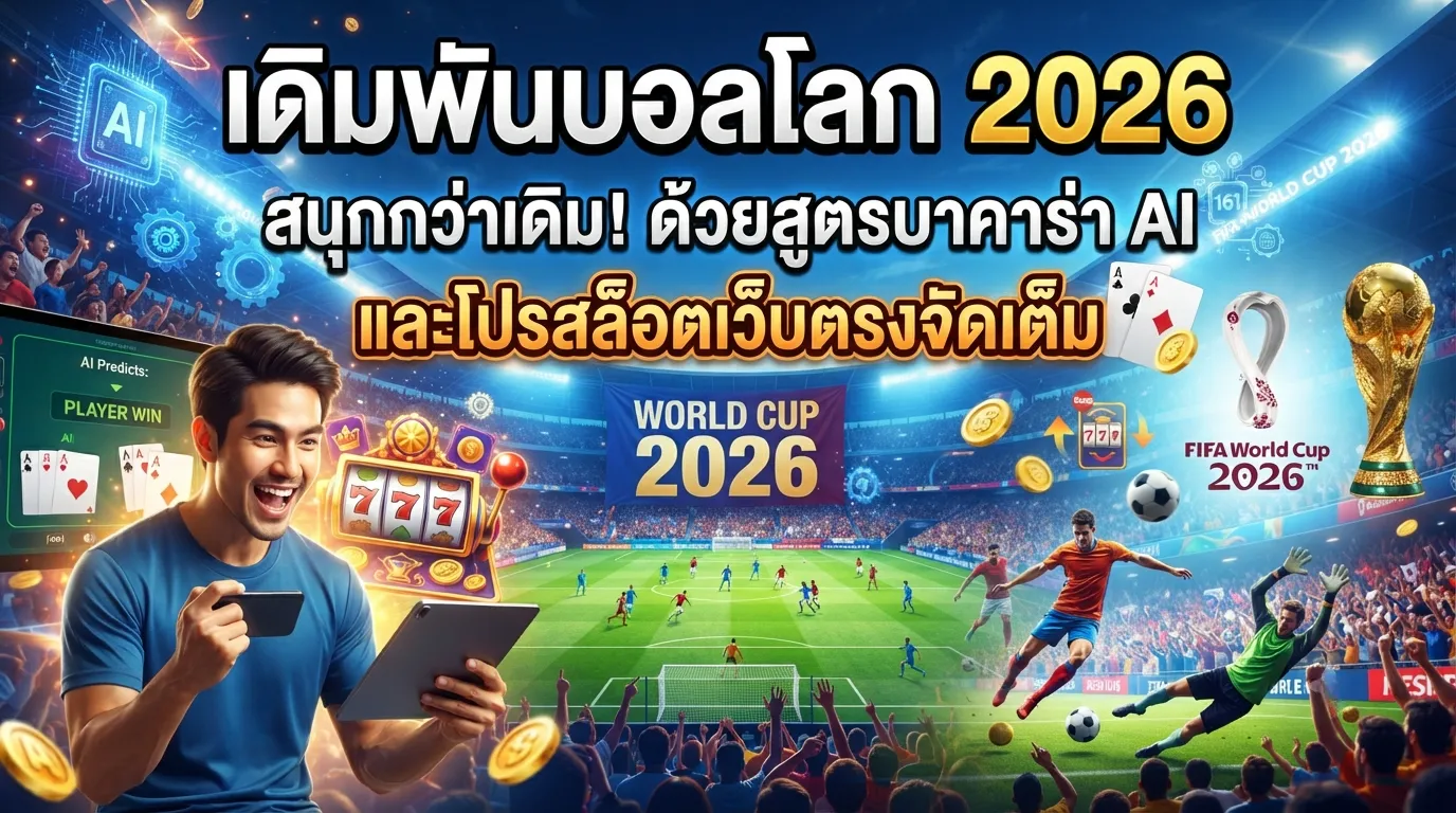 เดิมพันบอลโลก 2026 สนุกกว่าเดิม! ด้วยสูตรบาคาร่า AI และโปรสล็อตเว็บตรงจัดเต็ม